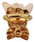 Dolce & Gabbana Gold Brass Resin Beige Dog Pet Branded Accessory Ring