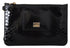 Dolce & Gabbana Black Leather Coin Purse Wristlet Mirror Agnese Wallet