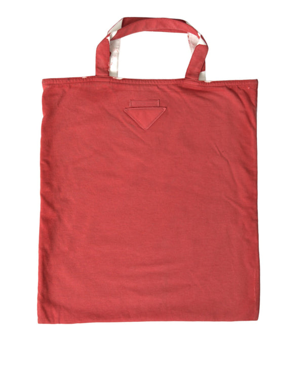 Prada Red Jersey Fabric Logo Shoulder Shopping Tote Bag