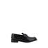 Prada Black Leather Logo Loafers