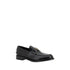 Prada Black Leather Logo Loafers