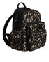 Dolce & Gabbana Multicolor Leopard Print DG Logo Plaque Men Backpack Bag