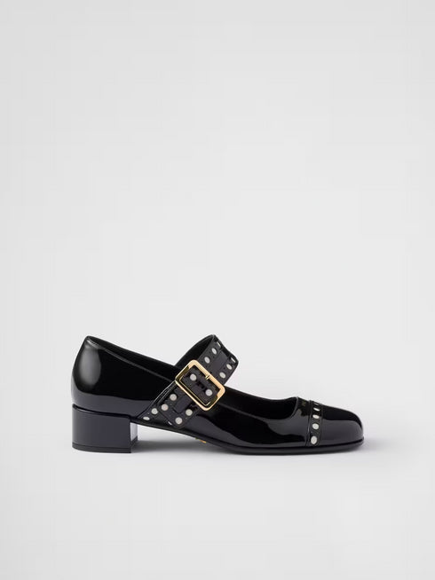 Prada Black Patent leather Mary Jane pumps