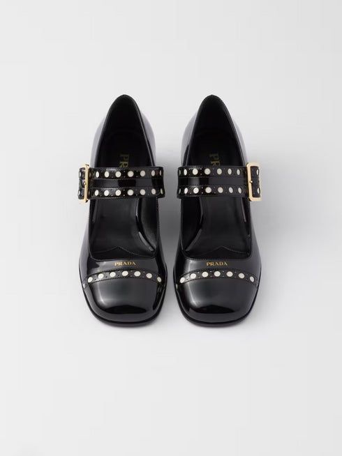 Prada Black Patent leather Mary Jane pumps