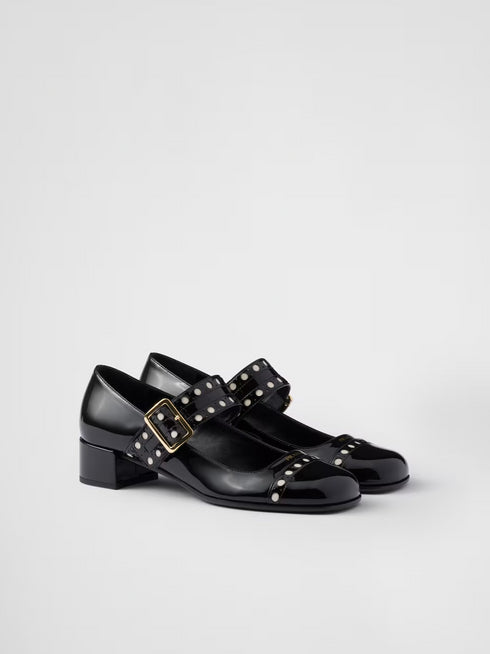 Prada Black Patent leather Mary Jane pumps