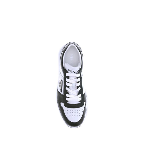 Prada Black Calf Leather Bos Taurus Low Top Sneakers