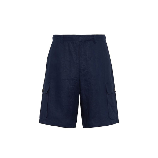 Prada Blue Linen Bermuda Shorts