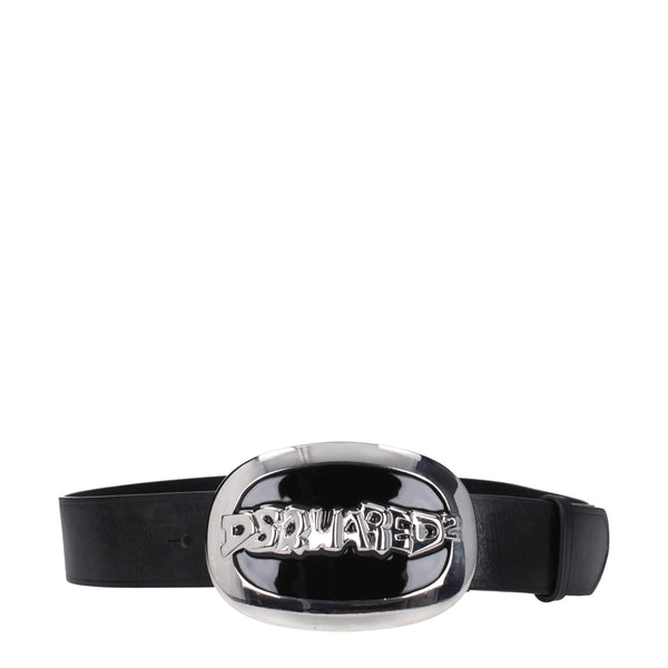 Dsquared² Black Leather Belt