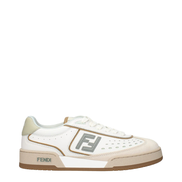 Fendi White Leather Low Top Sneakers