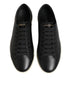 Dolce & Gabbana Black Leather Lace Up Low Top Sneakers Shoes