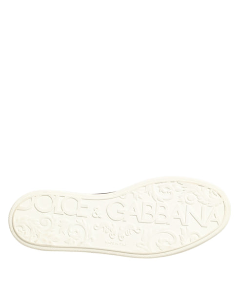 Dolce & Gabbana Black Leather Lace Up Low Top Sneakers Shoes