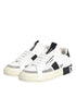 Dolce & Gabbana White Leather Custom 2.Zero Sneakers Shoes