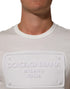 Dolce & Gabbana White Logo Patch Cotton Crew Neck Men T-shirt