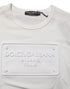 Dolce & Gabbana White Logo Patch Cotton Crew Neck Men T-shirt