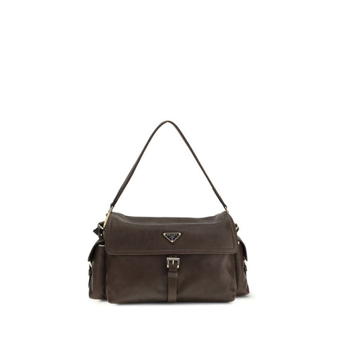 Prada Brown Recycled Polyamide Shoulder Bag
