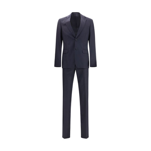 Prada Blue Fleece Wool Two-Piece Suit