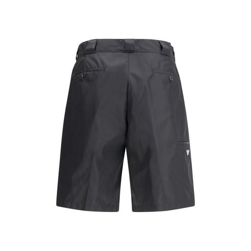 Prada Black Recycled Polyamide Bermuda Shorts