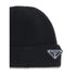 Prada Black Fleece Wool Beanie