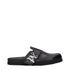 Palm Angels Black Leather Slippers