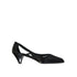 Prada Black Silk Mid Heel Pumps