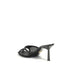 Prada Black Calf Leather Bos Taurus Stiletto Heel Sandals
